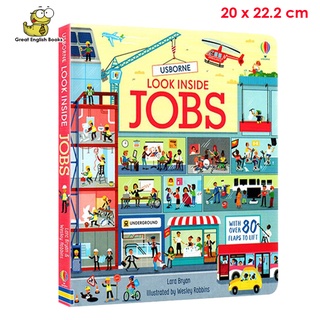 พร้อมส่ง หนังสือบอร์ดบุ๊ค Usborne Look Inside Jobs หนังสือภาษาอังกฤษสำหรับเด็ก lift the flap