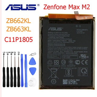 Original แบตเตอรี่ สำหรับ Asus Zenfone Max M2 ZB662KL ZB663KL C11P1805 รับประกันนาน 3 เดือน 4000mAh