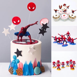 ของเล่นฟิกเกอร์ Spiderman Cake Topper สําหรับตกแต่งเค้ก