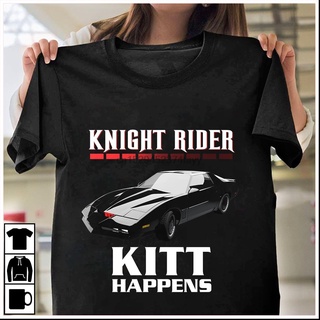 เสื้อยืดผ้าฝ้ายพิมพ์ลายเสื้อยืด ผ้าฝ้าย พิมพ์ลาย Knight Rider Kitt Happens DF12HJ43442