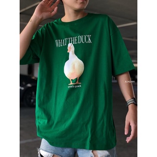 ภาพหน้าปกสินค้าเสื้อยืด freesize ลาย what the duck (เป็ด) ที่เกี่ยวข้อง