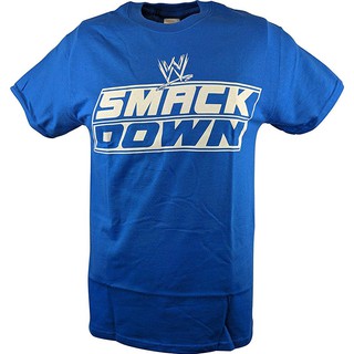 tshirtเสื้อยืดคอกลมฤดูร้อนเสื้อยืดสีฟ้า WWE Friday Night smackdownสามารถปรับแต่งได้Sto4XL