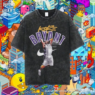 เสื้อยืดโอเวอร์ไซส์เสื้อยืด ขนาดใหญ่ พิมพ์ลาย Psycho Crucify Kobe Bryant | หินล้างทําความสะอาด | เสื้อเชิ้ต Lakers | เสื