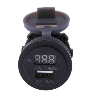 ★ 12V USB Car Mobile Phone Charger Car LED Display Voltmeter Two In One