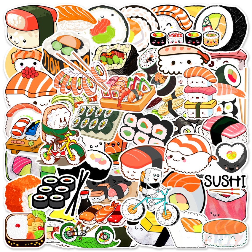 50Pcs/Set ☆ Sushi Zushi Series 01 Delicious Food Stickers ☆ DIY Fashion ...