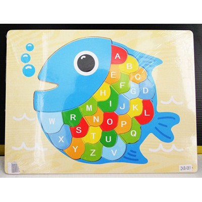 ของเล่นไม้ กระดานไม้ฉลุ จิ๊กซอว์ไม้ ABC ลายสัตว์น่ารัก | Shopee Thailand