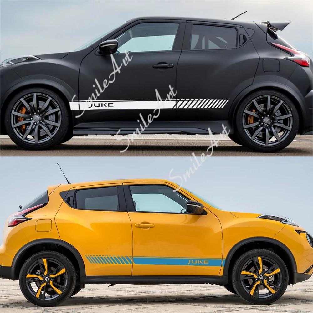 สติกเกอร์ไวนิล-ลายกราฟฟิค-สองด้าน-สําหรับตกแต่งประตูรถยนต์-nissan-juke-2-ชิ้น