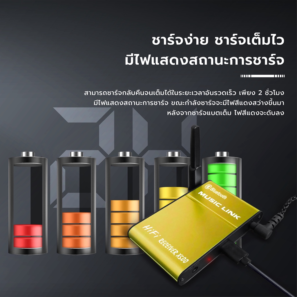 ภาพหน้าปกสินค้าX500 Bluetooth อุปกรณ์รับสัญญาณบลูทูธ 4.0 HiFi Wireless Audio Receiver Sound เบสแน่น เสียงดี จากร้าน pocainoe.th บน Shopee