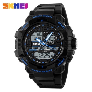 SKMEI Outdoor Sport Watch Men Digital LED Display Watches 5Bar Waterproof Alarm Dual Display Wristwatch relogio