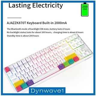 ( Dynwave 1 ) Ajazz คีย์บอร์ดไร้สายบลูทูธ Type - C Rgb 2000 Mah 87 คีย์