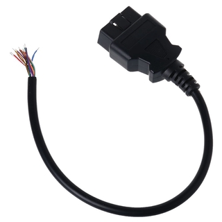 OBD2 16Pin Male Plug Adapter Opening Cable Connector For Extension Auto
