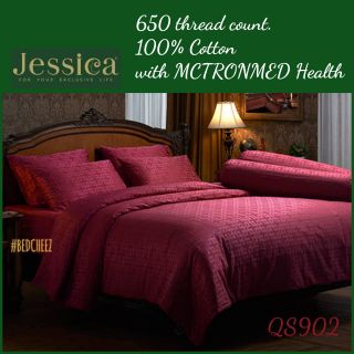 ผ้าปูที่นอน + ผ้านวม ทอ650เส้น Jacquard Silk Shine 100% Cotton by Jessica