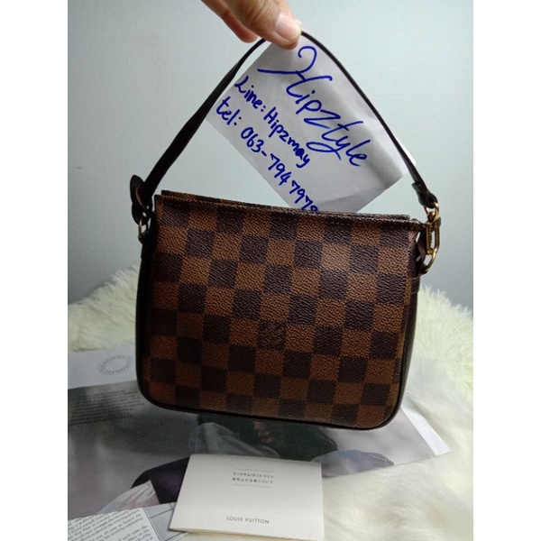 LV trousse / square pochette in damier, Luxury, Bags & Wallets on Carousell