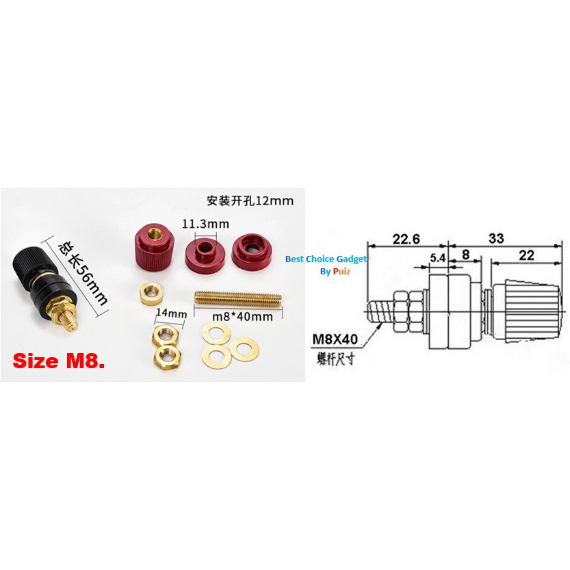 ขั้วต่อแบตเตอรี่อย่างดีขนาดมาตรฐาน-m6-m10-ชุดดำ-แดง