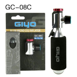 หัวเติมลม CO₂ จักรยาน(แถมหลอด CO₂) แบบพกพาแบรนด์ GIYO #GC-08C