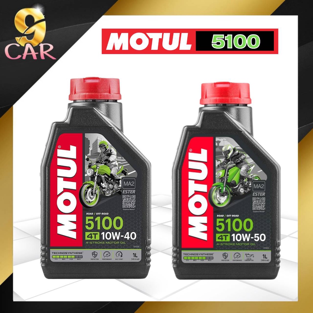 Motul 5100 4T 10W-40 4-Stroke Motorcycle Oil - Technosynthese Ester Blend (4 Liter Bottle)