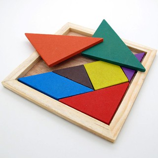 เกมจิ๊กซอว์ไม้ปริศนา Tangram ของเล่นฝึกสมอง สําหรับเด็ก