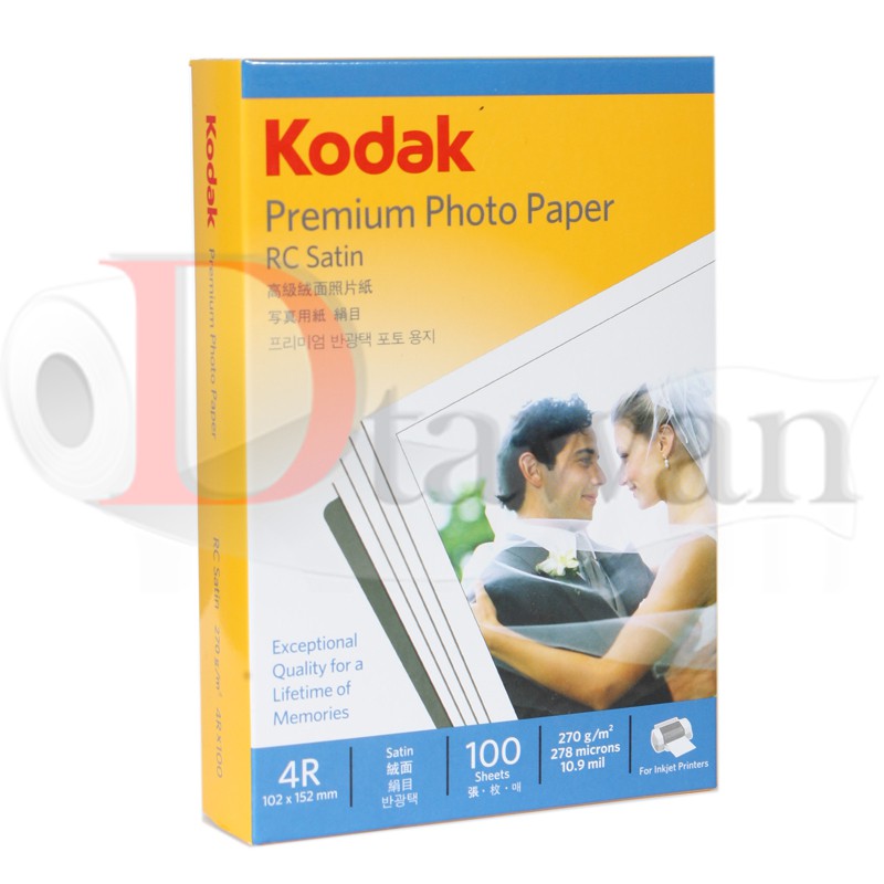ภาพหน้าปกสินค้าKodak กระดาษโฟโต้โกดักผิวด้าน 270g.4R(4"x6") 100 แผ่น กระดาษพิมพ์ภาพคุณภาพสูงเทียบเท่าร้านถ่ายรูป ระดับมืออาชีพ จากร้าน dtawan บน Shopee