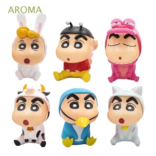 Aroma โมเดลตุ๊กตาชินจัง ผีเสื้อ 6 ชิ้น ของเล่นสําหรับเด็ก