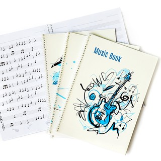 สินค้า สมุดโน้ตเพลง สมุดโน้ตดนตรี บรรทัด 5 เส้น สันเกลียว 100แกรม คละลายปก (1 เล่ม) สมุดเขียนโน้ต สมุดเขียนโน้ตเพลง