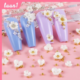 สินค้า 【Luun1】ลูกปัดเรซิ่นอะคริลิค รูปดอกไม้ห้ากลีบ สีขาว สีเงิน สําหรับตกแต่งเล็บ 30 ถุง

