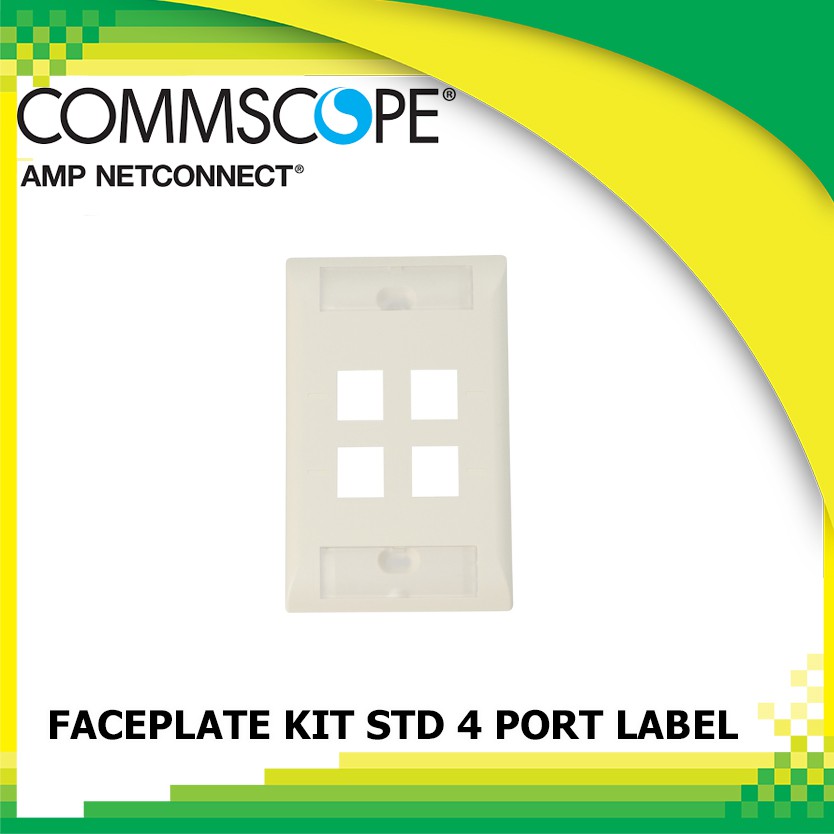 Commscope หน้ากากเต้ารับสายแลน RJ45 FACEP LATE KIT STANDARD 4 PORT ...