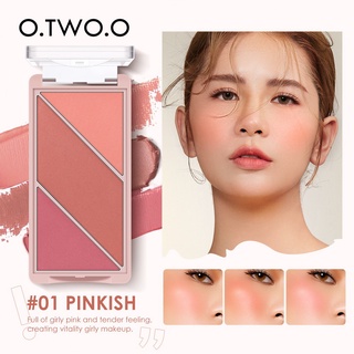 Otwoo บลัชออนพาเลท 3In1 กันน้ําติดทนนานสําหรับแต่งหน้า