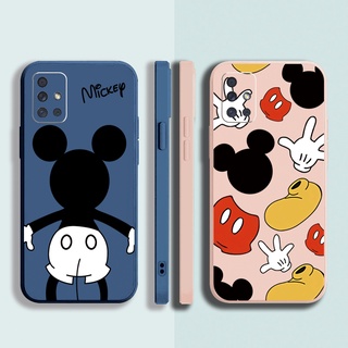 for Samsung Galaxy A31 A32 4G A52 A72 5G A11 A51 A71 A21S A02S A20S A10S Cute Mickey Minnie Mouse Couple Square Straight Edge Soft Silicone Cover Duable Phone Case