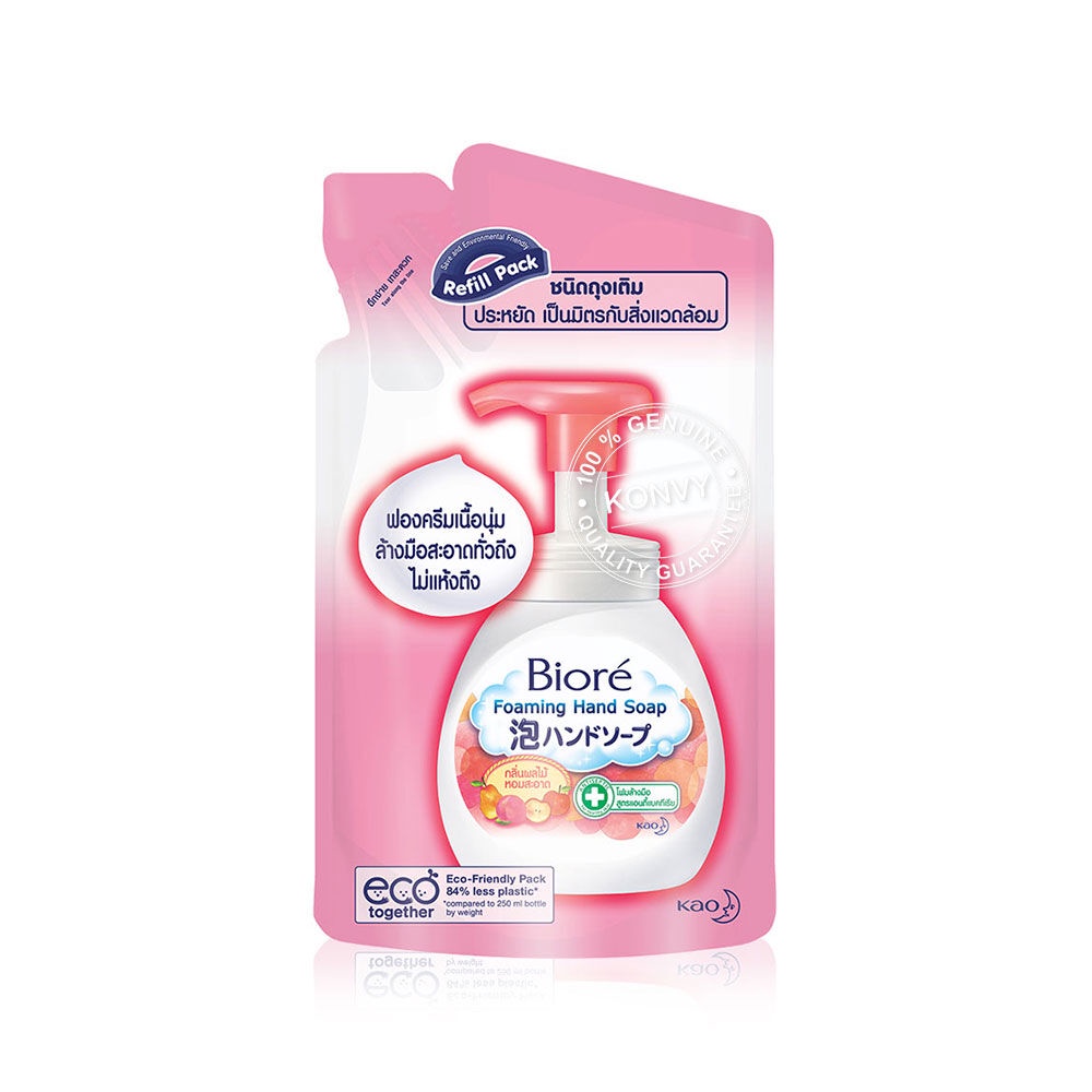 เกี่ยวกับ Biore Foaming Hand Soap Fruit Scent Refill 200ml บิโอเร โฟมมิ่ง แฮนด์ โซฟ โฟมล้างมือ กลิ่นผลไม้.