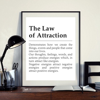 โปสเตอร์ผ้าใบ พิมพ์ลาย The Law of Attraction Definition สไตล์โมเดิร์น สําหรับตกแต่งผนัง