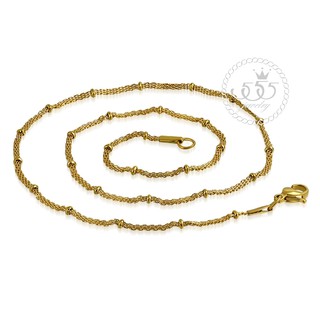 555jewelry สร้อยคอสายโซ่ สแตนเลส ลายไข่ปลาคั่นโซ่ Mesh chain เส้นแบน รุ่น MNC-N248 - สร้อยสแตนเลส สร้อยคอผู้หญิง (P14)
