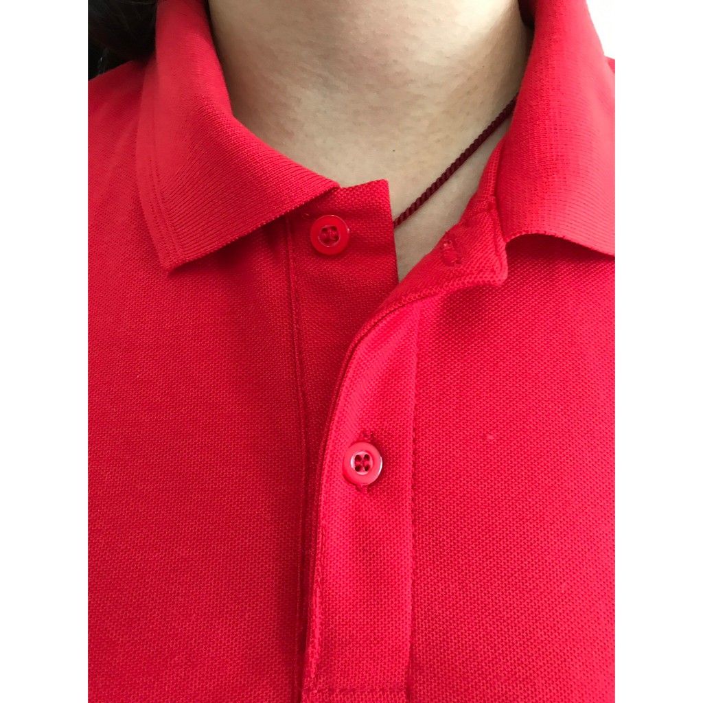 ภาพสินค้าพร้อมส่ง เสื้อโปโลสีพื้น เสื้อคอปก เสื้อโปโล-สีแดงผู้ชาย จากร้าน laohe11 บน Shopee ภาพที่ 5