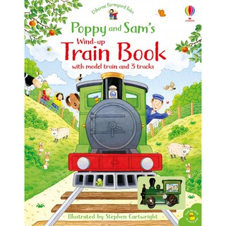 หนังสือนิทานภาษาอังกฤษ Poppy and Sams Wind Up Train Book (Farmyard Tales Poppy and Sam) - Board book