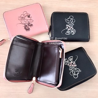 🌟พร้อมส่ง🌟COACH SMALL ZIP AROUND WALLET WITH MINNIE MOUSE MOTIF  กระเป๋าสตางค์หนังทั้งใบ ซิปรอบ