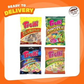 ทรอลลี่ เยลลี่ ไดโนเร็กซ์ ซาวร์โคล่า เก็กโก สอดไส้ รสเปรี้ยว Trolli Dinorex Cola Sour Gecko 90 กรัม Haribo Yupi