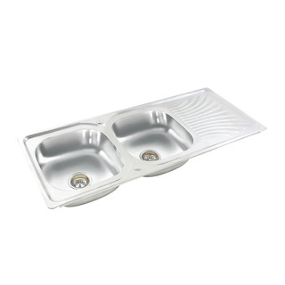 Embedded sink SINK BUILT 2B1D DYN DH-12050 SS Sink device Kitchen equipment อ่างล้างจานฝัง ซิงค์ฝัง 2หลุม 1ที่พัก DYNA H