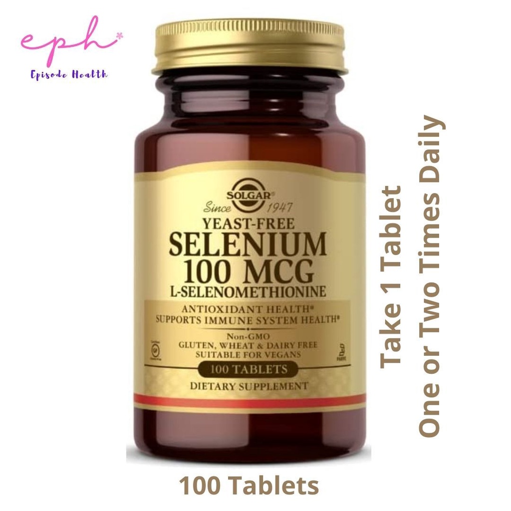 Solgar Selenium Yeast-Free 100 mcg 100 Tablets ซีลีเนียม 100 เม็ด ...