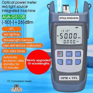 OPM 3 In 1 FTTH Fiber Optic Power Meter VFL LED Light SC/FC/ST Universal Connector -50 ~ + 26dBm เครื่องทดสอบ 1-50mw