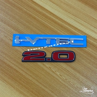 โลโก้ i-VTEC+2.0 สีแดง ติดท้าย Honda ชุด 2 ชิ้น