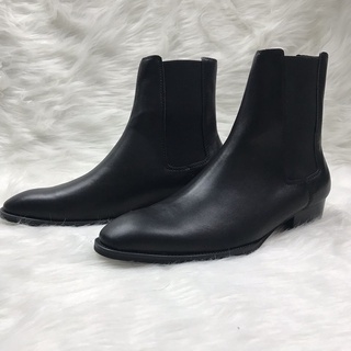 สินค้า Chelsea Boots เชลซีบูท หนังแท้ ยางยืด ส้น 3cm หนังปกติดำ/หนังกลับดำ