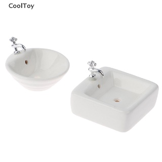 < Cooltoy > โมเดลอ่างล้างหน้าเซรามิค ขนาดเล็ก 1:12 สําหรับตกแต่งบ้านตุ๊กตา