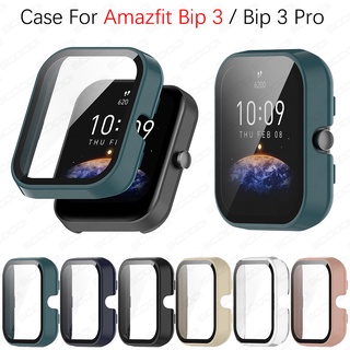 สินค้า เคส PC ป้องกันเต็มจอ พร้อมกระจกนิรภัย สําหรับ Huami Amazfit BIP 3 / BIP 3 Pro watch Cover