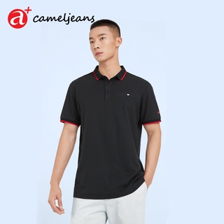 Cameljeans เสื้อโปโลแขนสั้นลําลอง ทรงหลวม สไตล์นักธุรกิจ สําหรับผู้ชาย