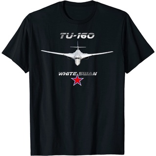 เสื้อยืด ลายหงส์ขาว ซุปเปอร์โซนิค Russian TU-160 เสื้อยืด คอกลม แขนสั้น ผ้าฝ้าย แฟชั่นฤดูร้อน สําหรับผู้ชาย