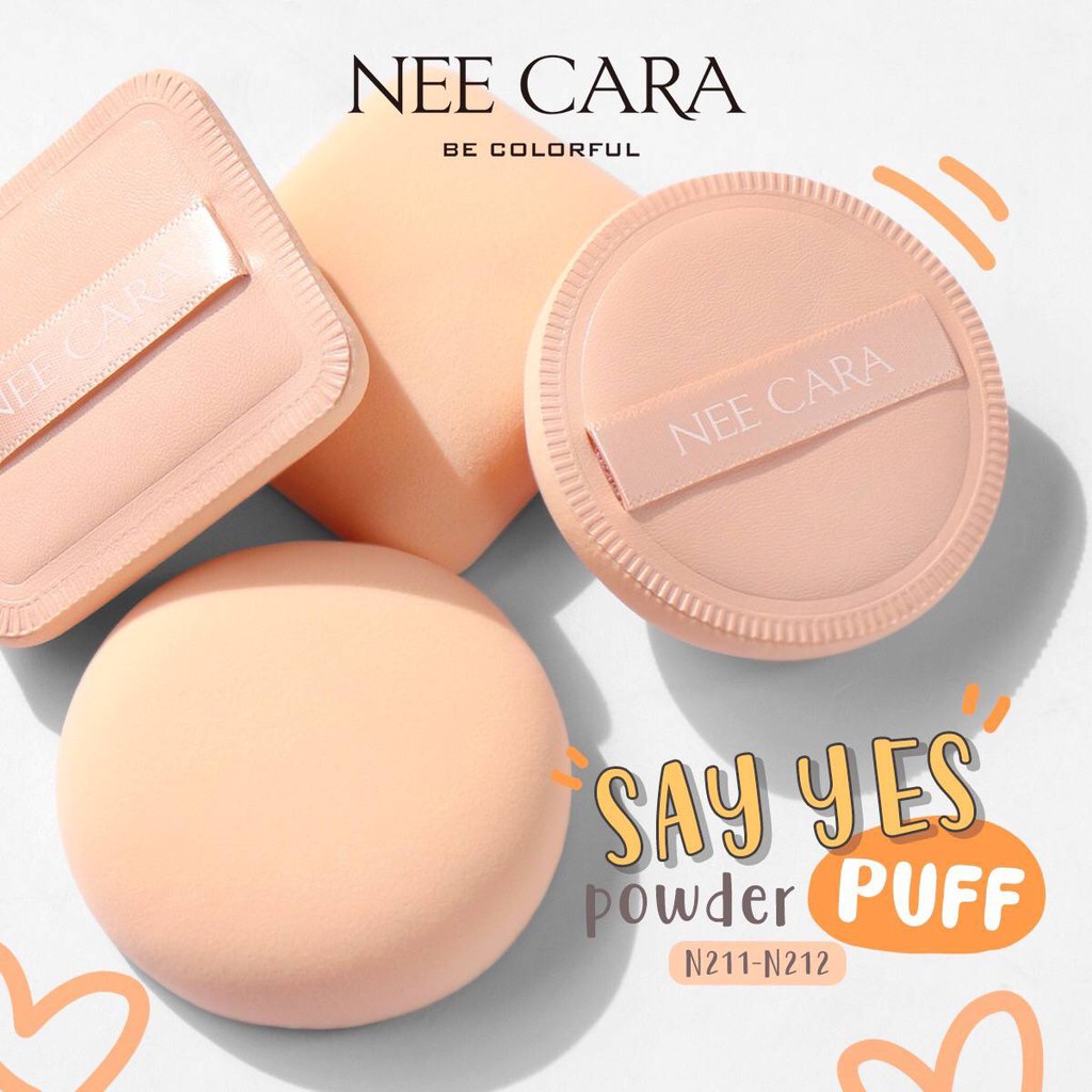 พัฟ-neecara-n211-และ-n212-be-colorful-powder-puff-พัฟฟองน้ำสำหับแต่งหน้า