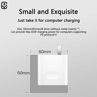 ภาพขนาดย่อของภาพหน้าปกสินค้าhuawei matebook charger ที่ชาร์จแล็ปท็อป65W อุปกรณ์ชาร์จ Type-C เป็น Type-C สําหรับ Huawei 65W Mate 40 30 MateBook D15 D14 13 E X Pro CP1 PD MagicBook จากร้าน yunying.th บน Shopee