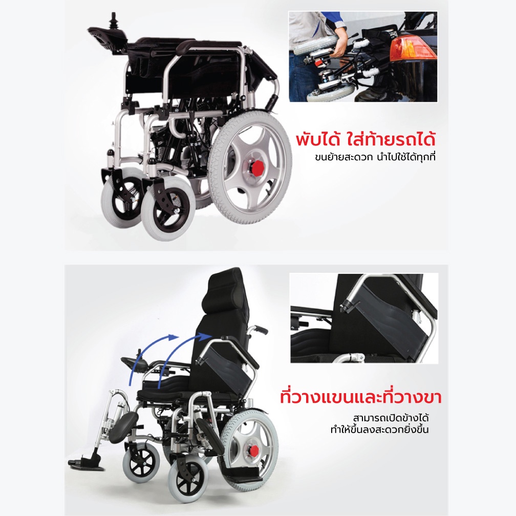 Synergy รุ่น เอ๊กซ์คลูซีฟ พลัส วีลแชร์ไฟฟ้า ปรับเอนนอนได้ พร้อมรีโมทคอนโทรล เพิ่มความสบายและอิสระในการเคลื่อนที่