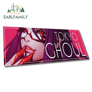 Earlfamily สติกเกอร์ กันน้ํา ลาย Tokyo Ghoul Girl JDM สําหรับติดตกแต่งประตูรถยนต์ 13 ซม. x 6.5 ซม.