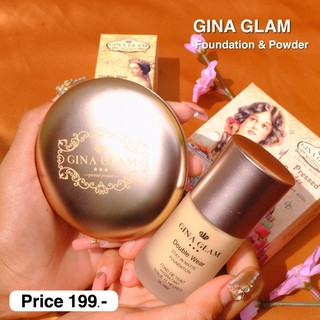 เซทคู่ รองพื้นเจ้าหญิง+แป้งพัพ Gina glam