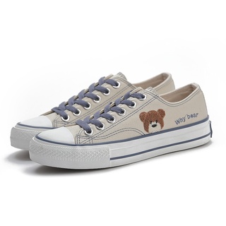 รองเท้าผ้าใบหมี bear2 พร้อมส่งจากกทม รองเท้านักเรียนญี่ปุ่น